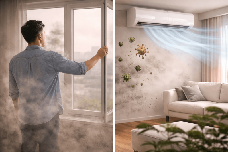 關窗吹冷氣真的比較乾淨又省電？小心把自己關在髒空氣裡